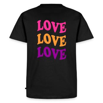 Love Love Love - Männer Premium Bio T-Shirt - Schwarz - Hinten - Nico (187cm)
