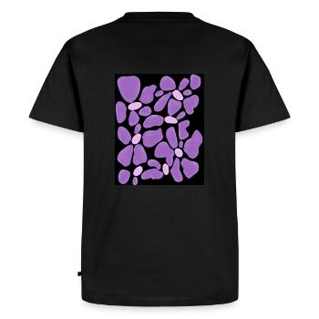Fleur violette - T-shirt Premium bio Homme - noir - Dos - Nico (187cm)
