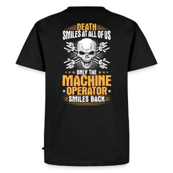 Opérateur opérateur opérateur opérateur - T-shirt Premium bio Homme - noir - Dos - Nico (187cm)