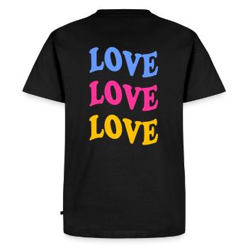 Love Love Love - Männer Premium Bio T-Shirt - Schwarz - Hinten - Nico (187cm)