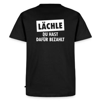 Lächle Du Hast Dafür Bezahlt - Männer Premium Bio T-Shirt - Schwarz - Hinten - Nico (187cm)