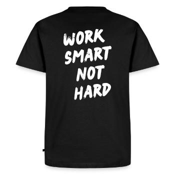 Work smart not hard - Motivation - Men's Premium Organic T-Shirt - black - Back - Nico (187cm)