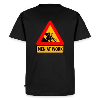 Homme travaillant - T-shirt Premium bio Homme - noir - Dos - Nico (187cm)