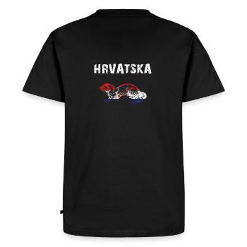 Nation Design Hrvatska Kuna - b9y - Men's Premium Organic T-Shirt - black - Back - Nico (187cm)