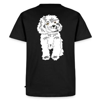 Caniche blanc - T-shirt Premium bio Homme - noir - Dos - Nico (187cm)