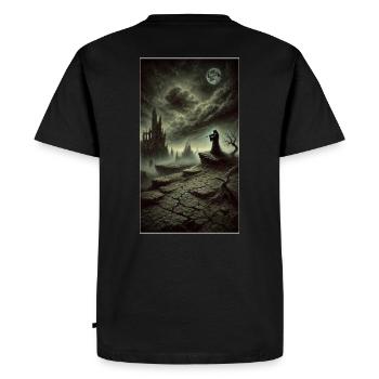 Un violoneux dans les ruines - T-shirt Premium bio Homme - noir - Dos - Nico (187cm)