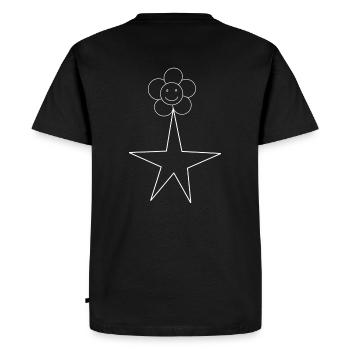 Étoile de fleur - T-shirt Premium bio Homme - noir - Dos - Nico (187cm)