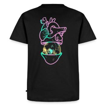 Heart Skull 2 mauve - T-shirt Premium bio Homme - noir - Dos - Nico (187cm)
