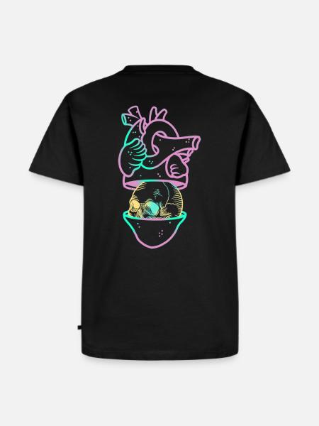 Heart Skull 2 purple - Men's Premium Organic T-Shirt - black