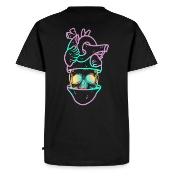 Heart Skull 3 mauve - T-shirt Premium bio Homme - noir - Dos - Nico (187cm)