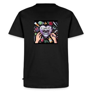 J’aime mon ex toxique - T-shirt Premium bio Homme - noir - Dos - Nico (187cm)