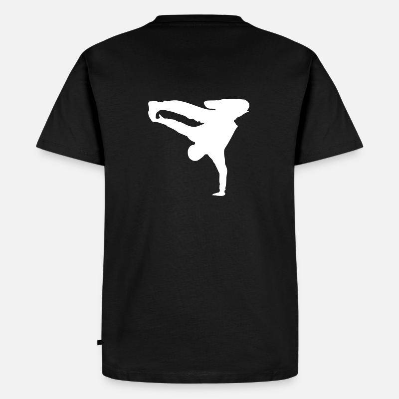 Breakdance Move Grafik weiß - Männer Premium Bio T-Shirt - Schwarz