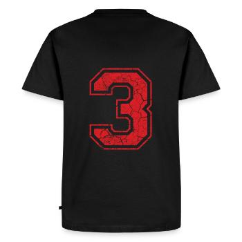 3 three drei red rot (fr) - T-shirt Premium bio Homme - noir - Dos - Nico (187cm)