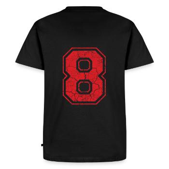 8_eight_acht_red_rot (fr) - T-shirt Premium bio Homme - noir - Dos - Nico (187cm)