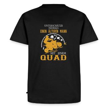 Quad Design - Männer Premium Bio T-Shirt - Schwarz - Hinten - Nico (187cm)