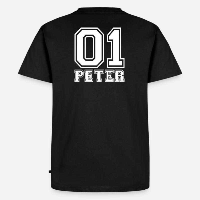 Peter - Name - Männer Premium Bio T-Shirt - Schwarz