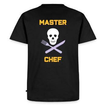 ★ Les couleurs du design peuvent être modifiées ★ Master chef (coutellerie) - T-shirt Premium bio Homme - noir - Dos - Nico (187cm)