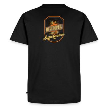 developer - Men's Premium Organic T-Shirt - black - Back - Nico (187cm)