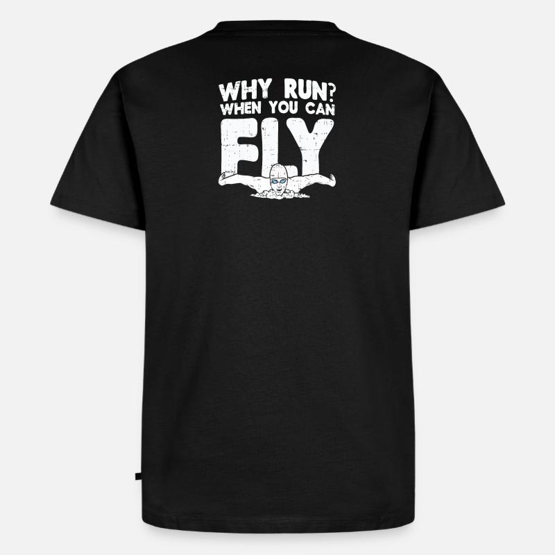 Schwimmen Schwimmer Geschenk - Männer Premium Bio T-Shirt - Schwarz