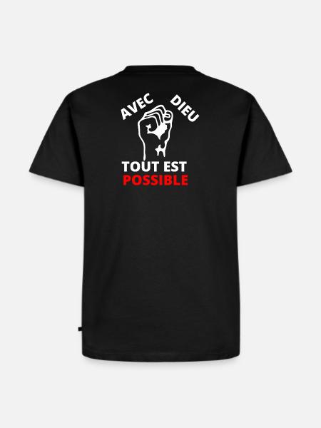 Poing revendicatif inspirant message de solidarité - T-shirt Premium bio Homme - noir