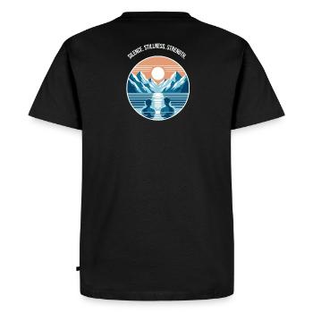 Bain de glace avec un panorama de montagne Régénération Bien-être - T-shirt Premium bio Homme - noir - Dos - Nico (187cm)
