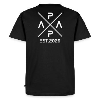 Papa Est. 2026 Père depuis 2026 Futur papa 2026 - T-shirt Premium bio Homme - noir - Dos - Nico (187cm)