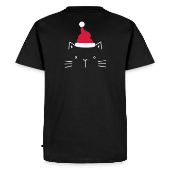 Cat face Santa Claus Christmas gift - Men's Premium Organic T-Shirt - black - Back - Nico (187cm)