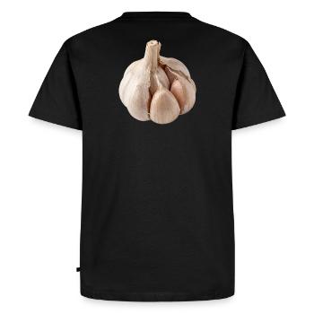 Ail Cuisine végane méditerranéenne - T-shirt Premium bio Homme - noir - Dos - Nico (187cm)