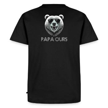 Cool bear head with sunglasses. Papa Bear - Men's Premium Organic T-Shirt - black - Back - Nico (187cm)