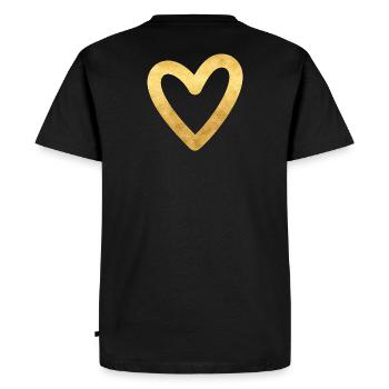 Coeur or je symbole cadeau d'amour - T-shirt Premium bio Homme - noir - Dos - Nico (187cm)