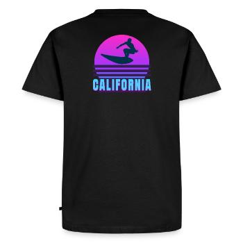 Californie, California, surf - T-shirt Premium bio Homme - noir - Dos - Nico (187cm)