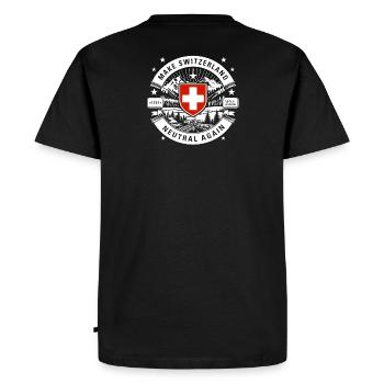 make Switzerland neutral again - Men's Premium Organic T-Shirt - black - Back - Nico (187cm)