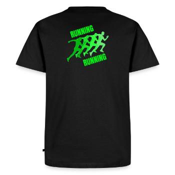 running, jogging, jogging, running, trail running - Men's Premium Organic T-Shirt - black - Back - Nico (187cm)