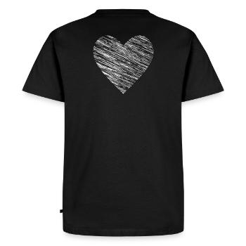 coeur I amour symbole amitié cadeau - T-shirt Premium bio Homme - noir - Dos - Nico (187cm)