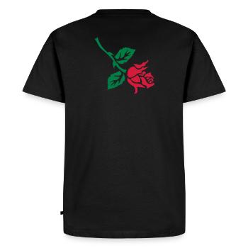 rose retro tattoo patjila - T-shirt Premium bio Homme - noir - Dos - Nico (187cm)