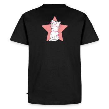 cat, cute cat, domestic cat - Men's Premium Organic T-Shirt - black - Back - Nico (187cm)