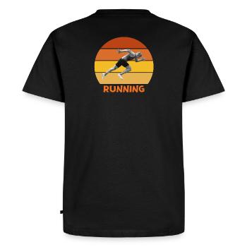 athletics, sprint, running - Men's Premium Organic T-Shirt - black - Back - Nico (187cm)