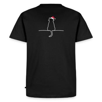 Chat noël cadeau noël chat - T-shirt Premium bio Homme - noir - Dos - Nico (187cm)
