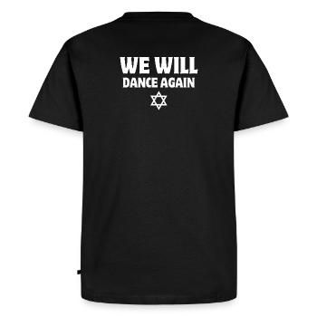 Israel, we will dance again - Men's Premium Organic T-Shirt - black - Back - Nico (187cm)