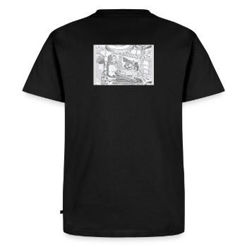 Croquis de cuisine et une journée tout à fait normale - T-shirt Premium bio Homme - noir - Dos - Nico (187cm)