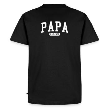 Papa Est. 2026 Père depuis 2026 Futur papa 2026 - T-shirt Premium bio Homme - noir - Dos - Nico (187cm)
