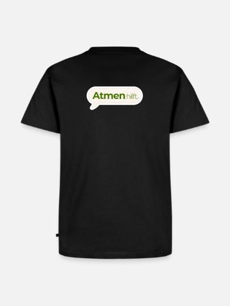 Atmen hilft – Achtsamkeitsspruch in Moosgrün - Männer Premium Bio T-Shirt - Schwarz