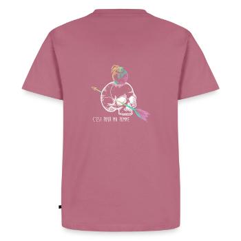Skull Apple white - T-shirt Premium bio Homme - mauve - Dos - Nico (187cm)