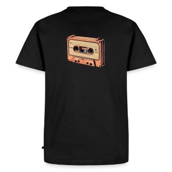 Cassette - Men's Premium Organic T-Shirt - black - Back - Nico (187cm)