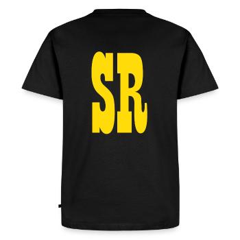 Fußballtrikot Schiedsrichter (gelb) - Männer Premium Bio T-Shirt - Schwarz - Hinten - Nico (187cm)