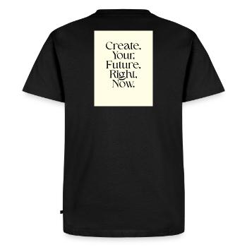 Create your future now Typography - Men's Premium Organic T-Shirt - black - Back - Nico (187cm)
