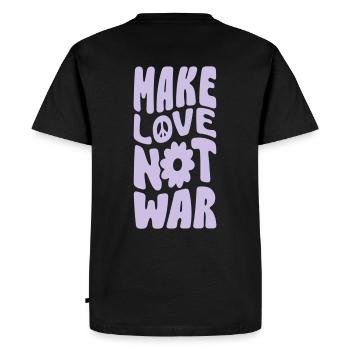 Make Love Not War - Men's Premium Organic T-Shirt - black - Back - Nico (187cm)