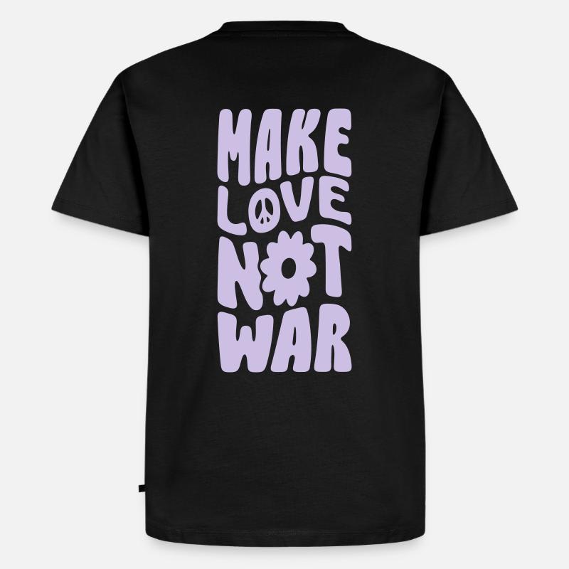 Make Love Not War - Männer Premium Bio T-Shirt - Schwarz