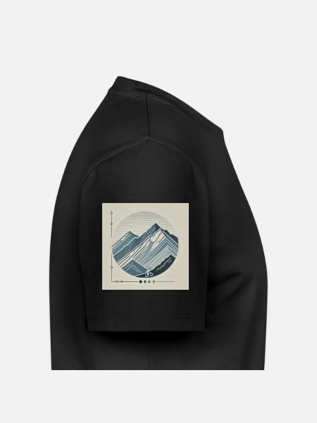 Bergpanorama mit Radfahrer - Männer Premium Bio T-Shirt - Schwarz
