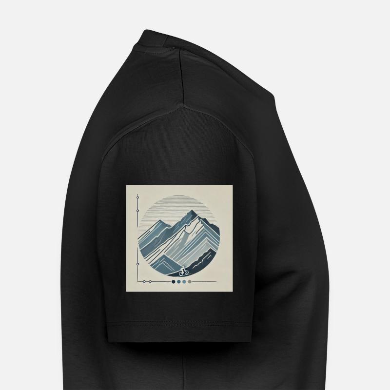 Bergpanorama mit Radfahrer - Männer Premium Bio T-Shirt - Schwarz
